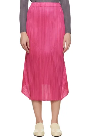 PLEATS PLEASE ISSEY MIYAKE Pink Thicker Bottoms 2 Midi Skirt