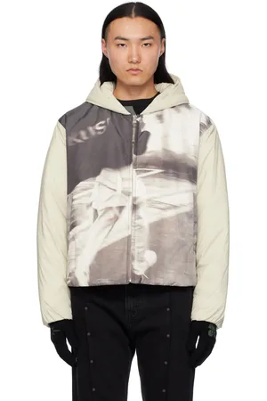 Kusikohc Off- & Gray Padded Printed Jacket