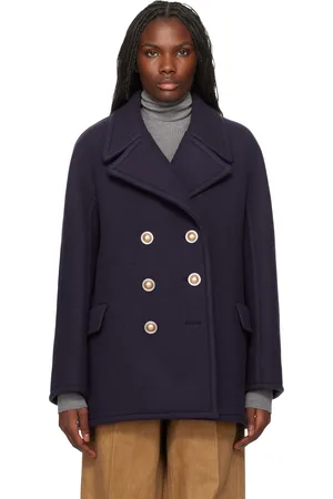 Lanvin Navy Double-Breasted Peacoat