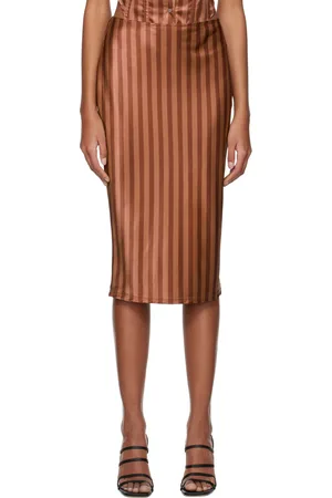 Miaou SSENSE Work Capsule – Brown Verona Midi Skirt