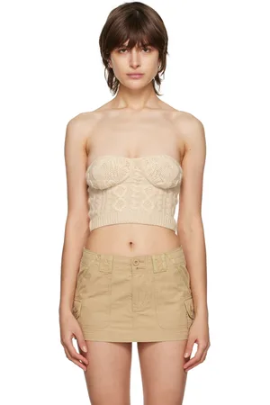 DANIELLE GUIZIO Off-White Strapless Tube Top