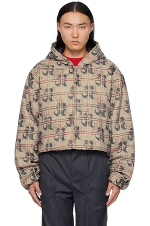 Kusikohc Beige Pattern Anorak Windbreaker Jacket