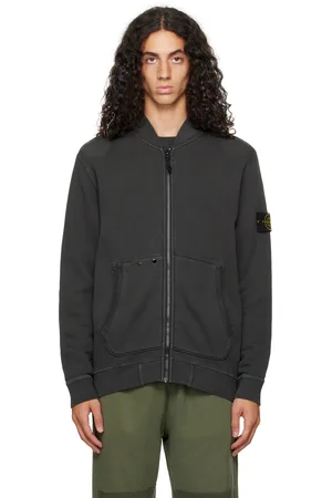 Stone Island Gray French Terry Bomber Jacket