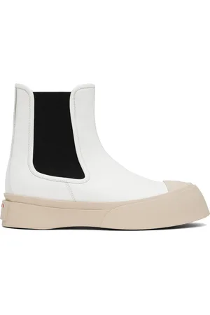 Marni White Leather Pablo Chelsea Boots