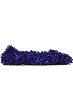 DRIES VAN NOTEN Blue Tinsel Ballerina Flats