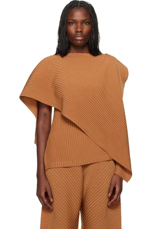 Issey Miyake Brown Vigor Pleats Solid Blouse