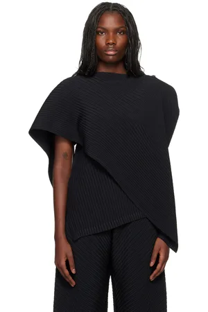 Issey Miyake Black Vigor Pleats Solid Blouse