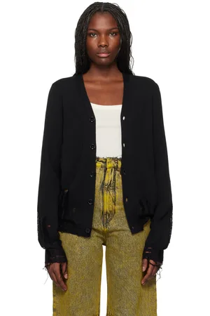 Maison Margiela Black Compact Distressed Cardigan
