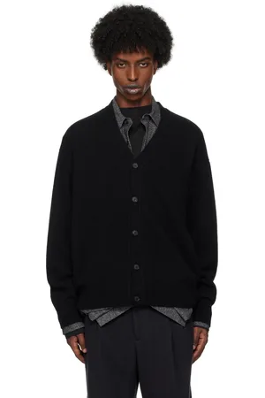 Auralee Black Baby Cashmere Knit Cardigan