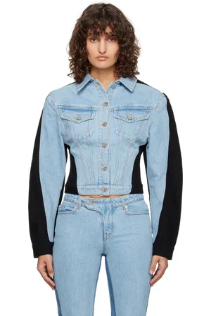 MUGLER Blue & Black Bi-Color Denim Jacket