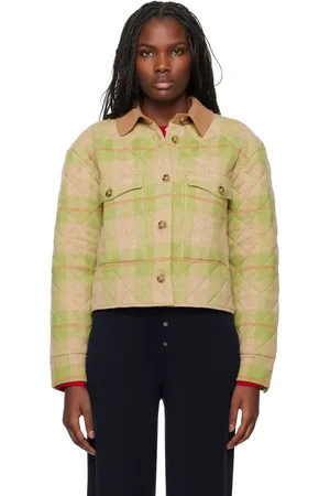 Guest In Residence Green Tartan Cropped Jacket