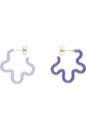 BEA BONGIASCA Purple & Gold 2 Tone Flower Earrings