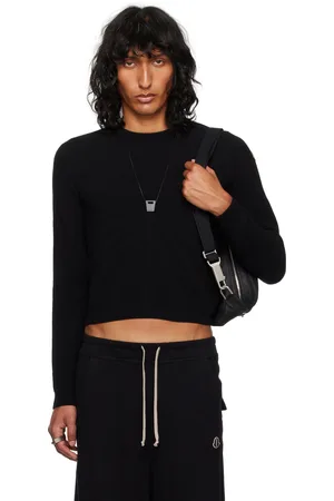 Rick Owens Moncler + Black Biker Level Round Neck Sweater
