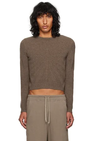 Rick Owens Moncler + Gray Biker Level Round Neck Sweater