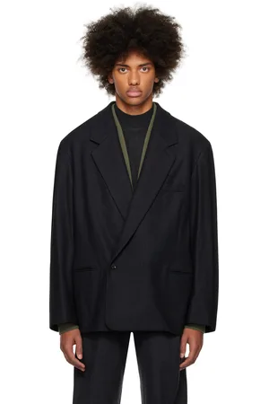 LEMAIRE Black Maxi Double Breasted Blazer
