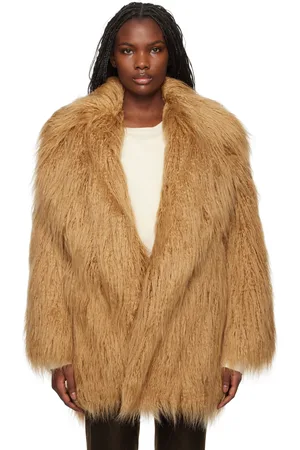 The Frankie Shop Brown Miley Faux-Fur Coat
