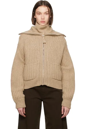LEMAIRE Beige Trucker Collar Zipped Cardigan