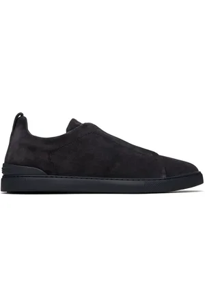 Ermenegildo Zegna Navy Triple Stitch Sneakers