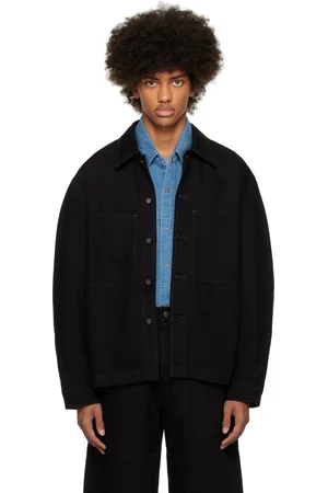 LEMAIRE Black Twisted Sleeve Boxy Denim Overshirt