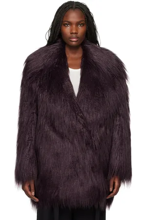The Frankie Shop Burgundy Miley Faux-Fur Coat