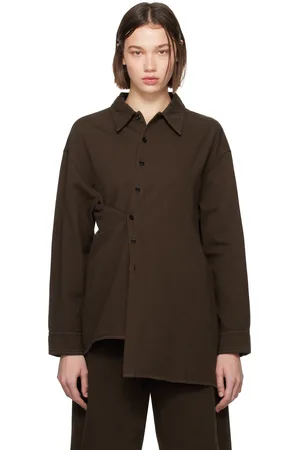LEMAIRE Brown Twisted Denim Shirt