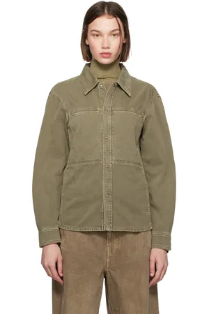 LEMAIRE Khaki Fitted Denim Shirt