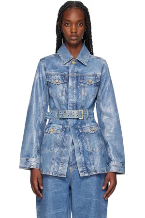 Ganni Blue Foil Denim Jacket