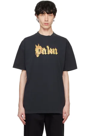 Palm Angels Black Burning Logo T-shirt