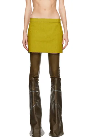 Rick Owens Yellow Porterville Denim Miniskirt