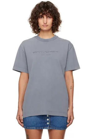 Alexander Wang Blue Glitter Puff Logo T-shirt