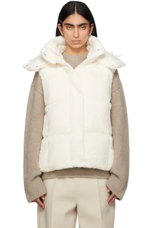 Moncler Off-White Luzule Faux-Fur Down Vest