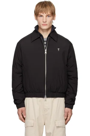 Ami Black Ami de Coeur Zipped Bomber Jacket