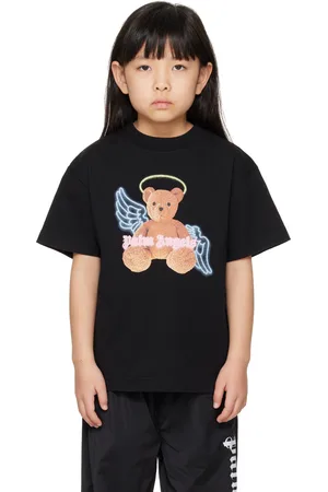 Palm Angels Kids Black Bear Angel T-shirt