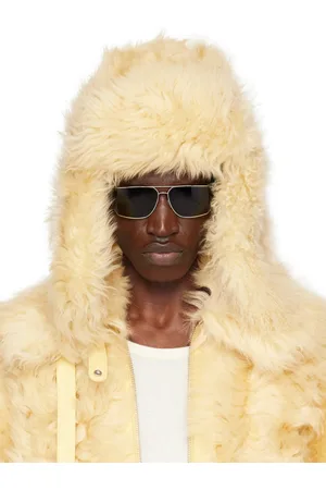 Moose Knuckles Yellow Efna Shearling Pilot Hat