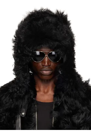 Moose Knuckles Black Efna Shearling Pilot Hat
