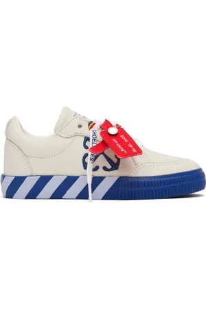 OFF-WHITE Kids & Blue Low Vulcanized Full Leather Sneakers