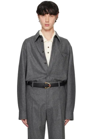 Bottega Veneta Gray Light Wool Flannel Shirt