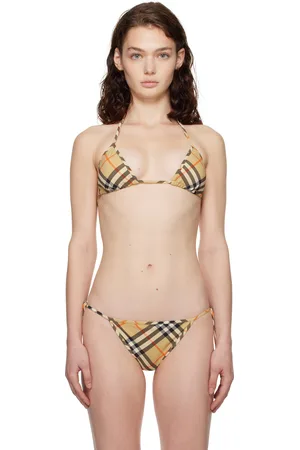 Burberry Beige Check Bikini Top