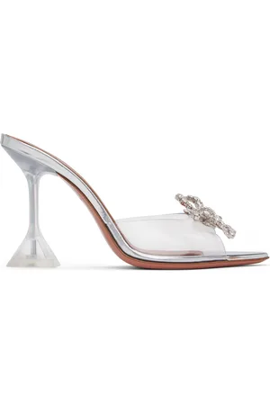 Amina Muaddi Rosie Glass Slipper Heeled Sandals