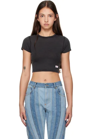 Alexander Wang Black Cropped Short-Sleeve T-shirt