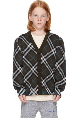 Burberry Kids Brown Check Cardigan