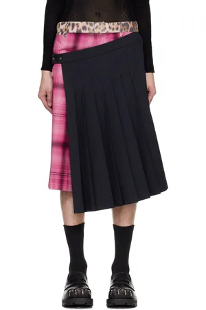 Charles Jeffrey Loverboy Navy & Pink Pleated Skort