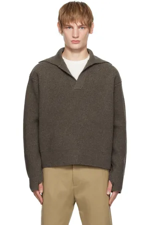 STUDIO NICHOLSON Brown Nash Knit Polo
