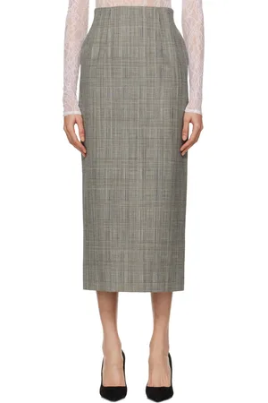 WARDROBE.NYC Black & White Contour Midi Skirt