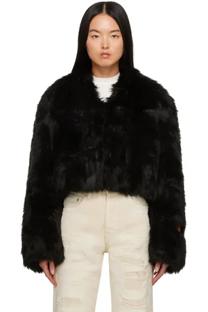 Heron Preston Hook-Eye Faux-Fur Jacket