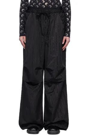 Marine Serre Black Recycled Moiré Parachute Trousers