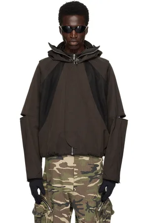 FFFPOSTALSERVICE SSENSE Exclusive Brown Parachute Hooded Jacket