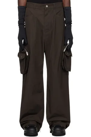 FFFPOSTALSERVICE SSENSE Exclusive Brown Wide Backzip Cargo Pants