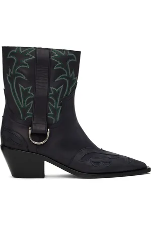 ENFANTS RICHES DEPRIMES Black Cut Off Cowboy Boots