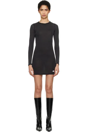 Alexander Wang Black Long Sleeve Crewneck Minidress